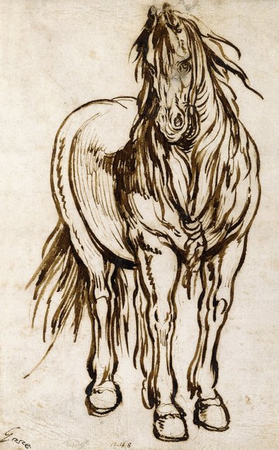 Estudo de um cavalo, de Jacques Callot
