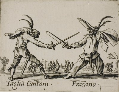 Taglia Cantoni - Fracasso, placa 24 de Balli di Sfessania de Jacques Callot