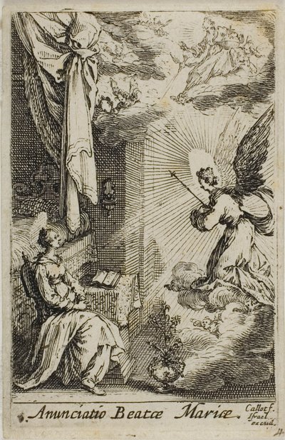 A Anunciação, de A Vida da Virgem de Jacques Callot