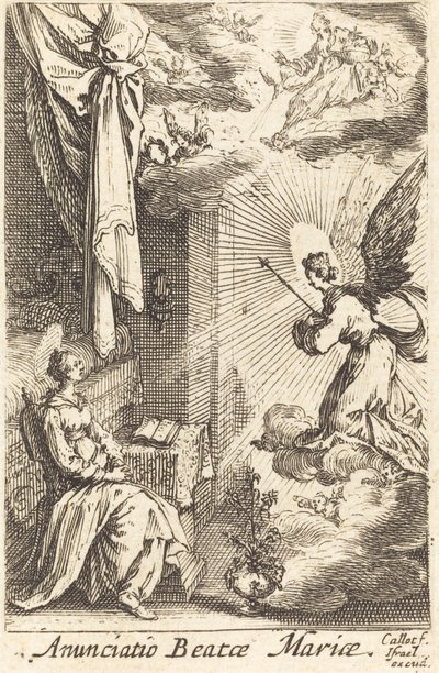 A Anunciação, em ou depois de 1630. de Jacques Callot