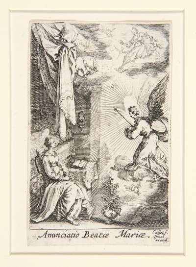 A Anunciação, n. 5 de A Vida da Virgem de Jacques Callot