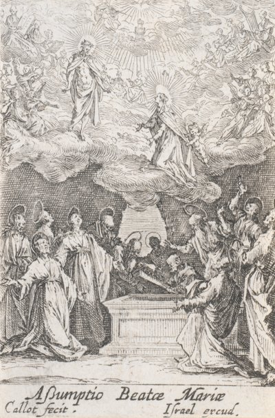 A Assunção da Virgem, n. 13 de A Vida da Virgem de Jacques Callot