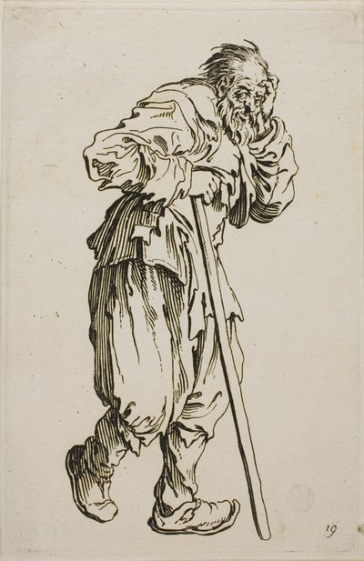 O mendigo de muletas, prato dezesseis de Os mendigos de Jacques Callot