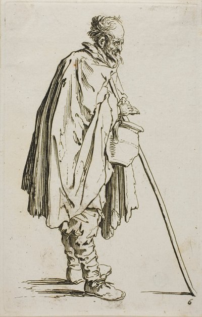 The Beggar with a Footwarmer, prato seis de The Beggars de Jacques Callot