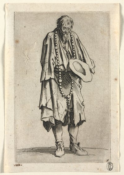 Os Mendigos: Mendigo com Rosário de Jacques Callot