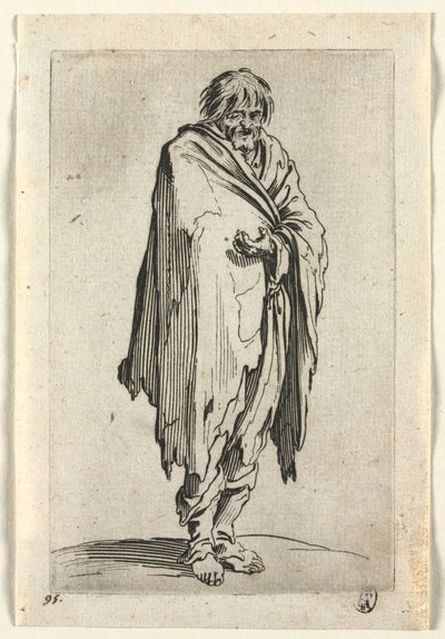 Os Mendigos: Mendigo sem Chapéu ou Sapatos, c. 1623 de Jacques Callot