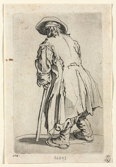 Os Mendigos: Velho Mendigo em Uma Única Muleta, c. 1623 de Jacques Callot