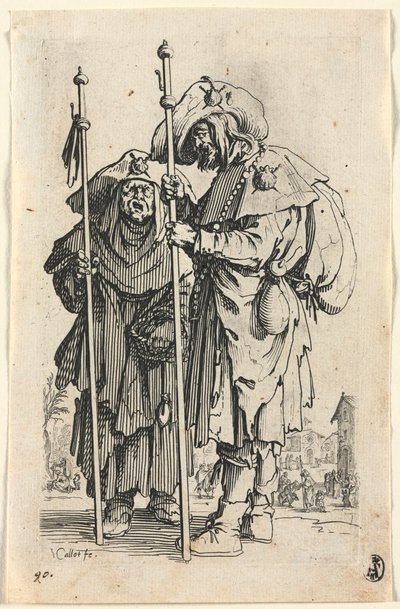 Os mendigos: os dois peregrinos de Jacques Callot