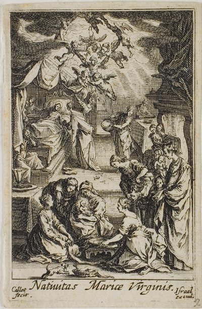 O Nascimento da Virgem Maria, de A Vida da Virgem de Jacques Callot