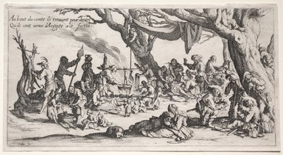 Os boémios: O Local de Paragem: The Feast of the Bohemians, c.1621-1625. de Jacques Callot