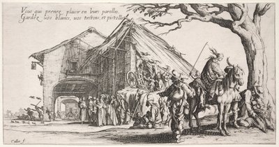 Os Boêmios: O Ponto de Parada: O Cartomante, c. 1621-1625. de Jacques Callot