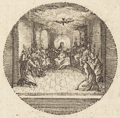 A descida da pomba sagrada, c. 1631. de Jacques Callot