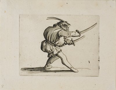 O Duelista com Duas Espadas, de Varie Figure Gobbi de Jacques Callot