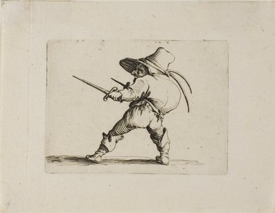 O Duelista com uma Espada e uma Adaga, de Varie Figure Gobbi de Jacques Callot