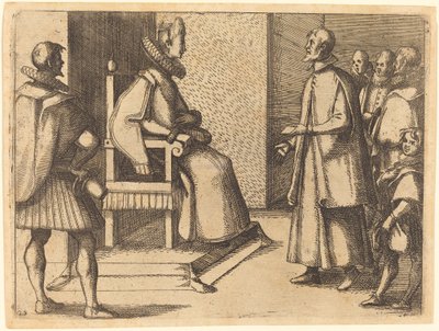 O enviado da Toscana agradecendo à rainha de Jacques Callot