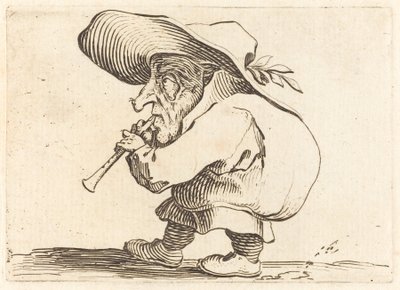 O Jogador Flageolet, c. 1622. de Jacques Callot
