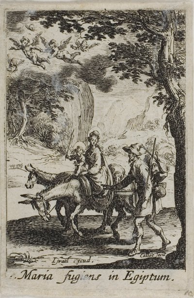 A fuga para o Egito, de A Vida da Virgem de Jacques Callot