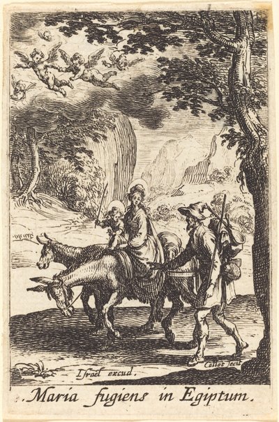 A Fuga para o Egito, em ou depois de 1630. de Jacques Callot