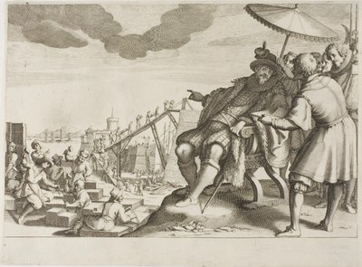 O Grão-Duque fortifica o Porto de Livorno, da Vida de Ferdinando I de’ Medici de Jacques Callot
