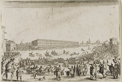 A Corrida de Cavalos no Palácio Pitti, em Florença, de The Caprices de Jacques Callot