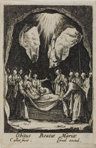 O enterro da Virgem, de A vida da Virgem de Jacques Callot