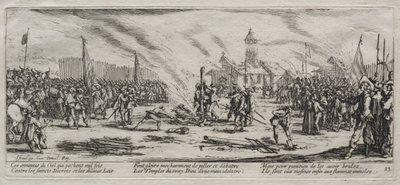 As grandes misérias da guerra: queimando na fogueira de Jacques Callot