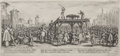 As grandes misérias da guerra: execução na roda de Jacques Callot