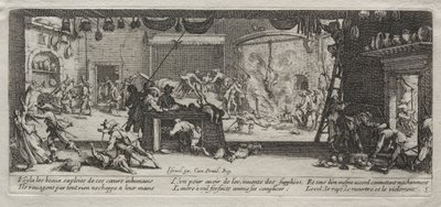 As grandes misérias da guerra: pilhagem, 1633. de Jacques Callot