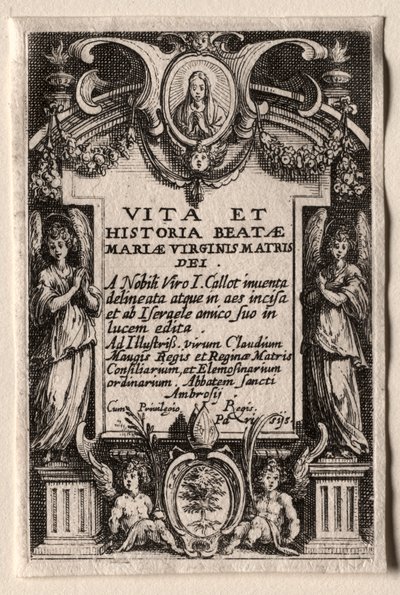 A Vida da Virgem: Frontispício de Jacques Callot