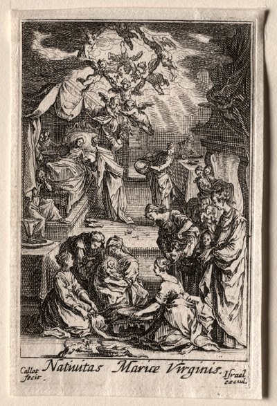 A vida da virgem: o nascimento da virgem. de Jacques Callot