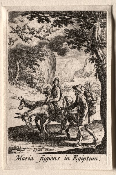 A vida da virgem: a fuga para o Egito. de Jacques Callot