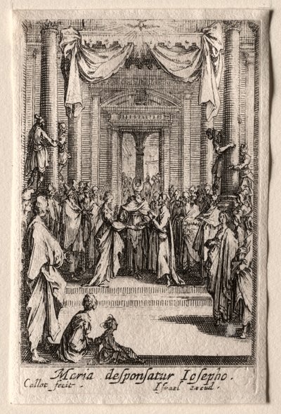 A vida da virgem: o casamento da virgem. de Jacques Callot