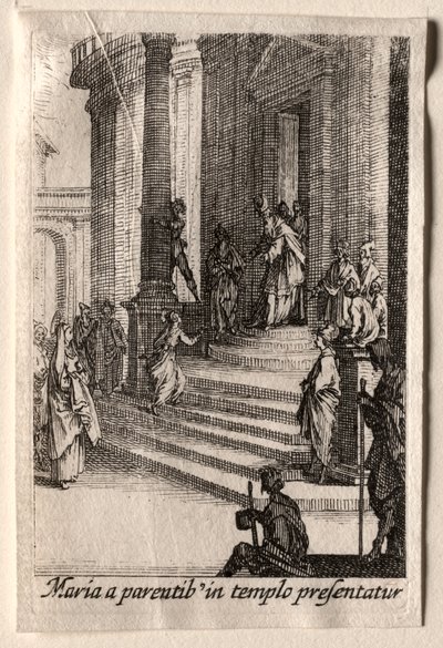 A Vida da Virgem: A Apresentação da Virgem no Templo de Jacques Callot