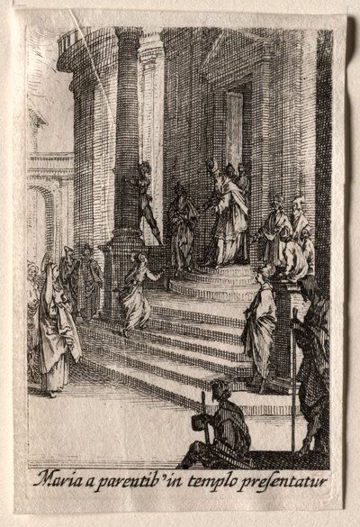 A Vida da Virgem: A Apresentação da Virgem no Templo. de Jacques Callot