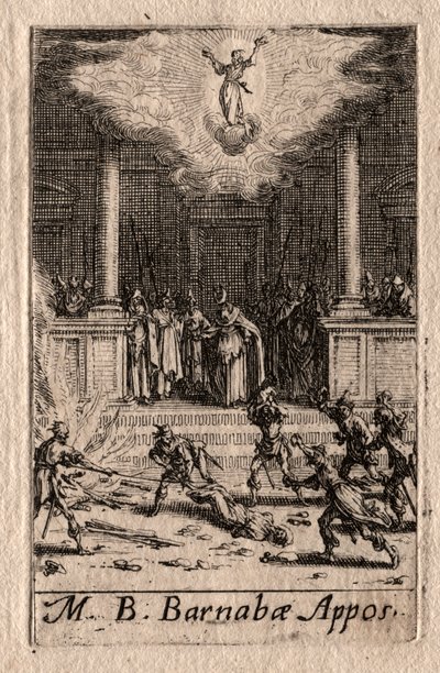 O martírio dos apóstolos: São Barnabé. de Jacques Callot
