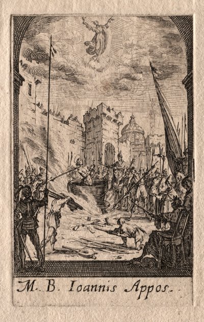 O martírio dos apóstolos: São João Evangelista. de Jacques Callot