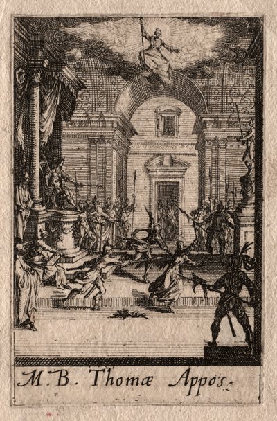 O martírio dos apóstolos: São Tomás. de Jacques Callot