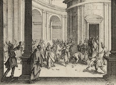 Os comerciantes expulsos do templo, 1635 de Jacques Callot