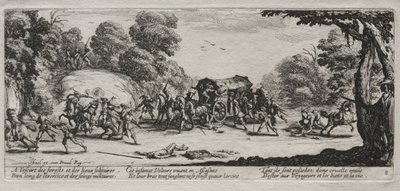 The Miseries of War: roubo de rodovia, 1633. de Jacques Callot