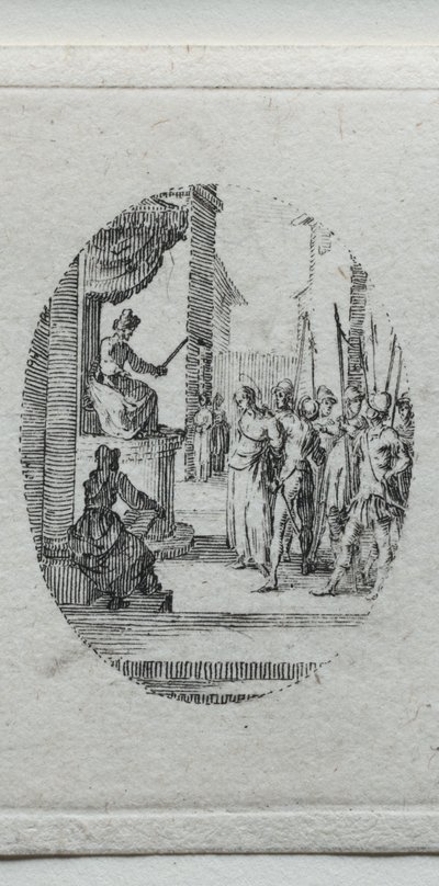 Os mistérios da paixão: Cristo antes de Pilatos. de Jacques Callot