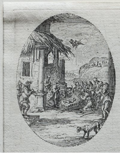 Os mistérios da paixão: a adoração dos pastores. de Jacques Callot