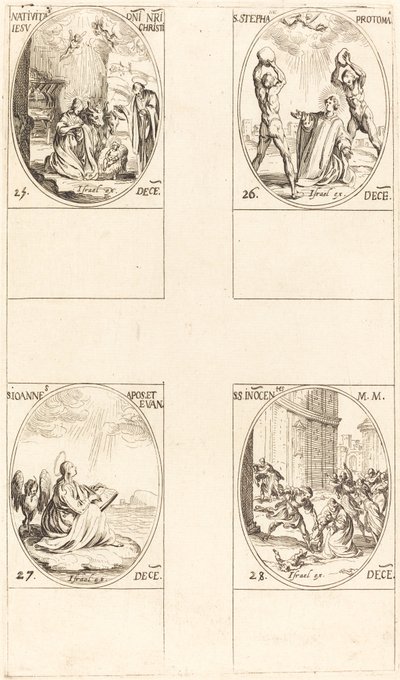A Natividade, Santo Estêvão, São João, Santos Inocentes. de Jacques Callot