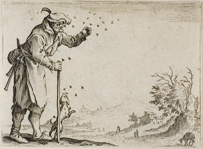 O Camponês Atacado por Abelhas, de Os Caprichos de Jacques Callot