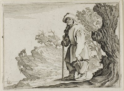 O camponês carregando sua bolsa, de Os Caprichos de Jacques Callot