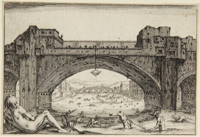 A Ponte Vecchio, Florença de Jacques Callot