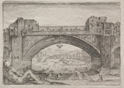 A Ponte Vecchio, Florença de Jacques Callot