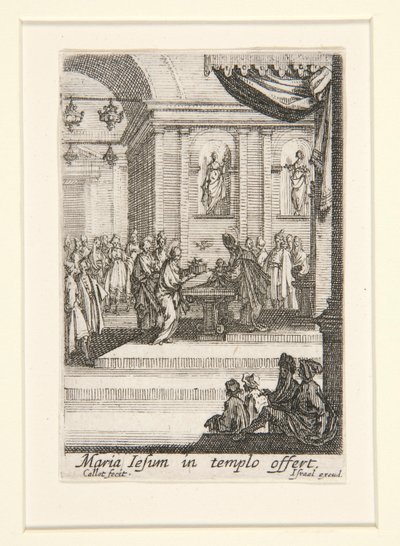 A Apresentação de Cristo, n. 10 da Vida da Virgem de Jacques Callot