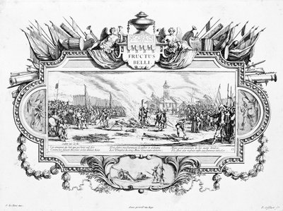 A pira, prato 13 de "As misérias e infortúnios da guerra", Fructus Belli, gravado por Pierre Giffart (1638-1723) e Sebastien Le Clerc (1637-1714) de Jacques Callot