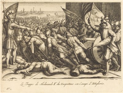 O Reembarque das Tropas, c. 1614. de Jacques Callot