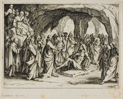 A Ressurreição de Lázaro, do Novo Testamento de Jacques Callot